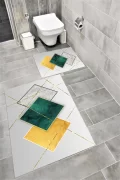 Su Emici Yumuşak Kaymaz Taban Sünger Dolgulu Yıkanabilir Dekoratif Banyo Paspası 1075
