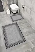Su Emici Yumuşak Kaymaz Taban Sünger Dolgulu Yıkanabilir Dekoratif Banyo Paspası 1193