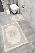 Su Emici Yumuşak Kaymaz Taban Sünger Dolgulu Yıkanabilir Dekoratif Banyo Paspası 1225