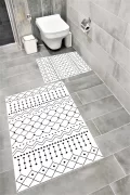 Su Emici Yumuşak Kaymaz Taban Sünger Dolgulu Yıkanabilir Dekoratif Banyo Paspası 1177