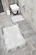 Su Emici Yumuşak Kaymaz Taban Sünger Dolgulu Yıkanabilir Dekoratif Banyo Paspası 1194