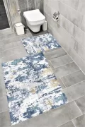 Su Emici Yumuşak Kaymaz Taban Sünger Dolgulu Yıkanabilir Dekoratif Banyo Paspası 1297