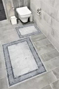 Su Emici Yumuşak Kaymaz Taban Sünger Dolgulu Yıkanabilir Dekoratif Banyo Paspası ABRA