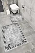 Su Emici Yumuşak Kaymaz Taban Sünger Dolgulu Yıkanabilir Dekoratif Banyo Paspası 1263