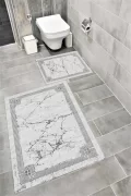 Su Emici Yumuşak Kaymaz Taban Sünger Dolgulu Yıkanabilir Dekoratif Banyo Paspası 1374A