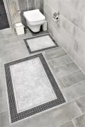 Su Emici Yumuşak Kaymaz Taban Sünger Dolgulu Yıkanabilir Dekoratif Banyo Paspası 1361DEKORSAN