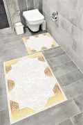 Su Emici Yumuşak Kaymaz Taban Sünger Dolgulu Yıkanabilir Dekoratif Banyo Paspası 1239