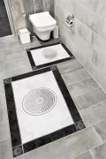 Su Emici Yumuşak Kaymaz Taban Sünger Dolgulu Yıkanabilir Dekoratif Banyo Paspası ARGUVAN1038