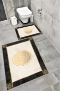 Su Emici Yumuşak Kaymaz Taban Sünger Dolgulu Yıkanabilir Dekoratif Banyo Paspası ARGUVAN1037