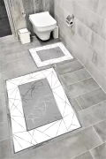 Su Emici Yumuşak Kaymaz Taban Sünger Dolgulu Yıkanabilir Dekoratif Banyo Paspası MOLİVA
