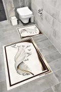 Su Emici Yumuşak Kaymaz Taban Sünger Dolgulu Yıkanabilir Dekoratif Banyo Paspası NEPTÜN