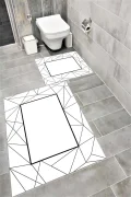 Su Emici Yumuşak Kaymaz Taban Sünger Dolgulu Yıkanabilir Dekoratif Banyo Paspası EHL211