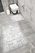 Su Emici Yumuşak Kaymaz Taban Sünger Dolgulu Yıkanabilir Dekoratif Banyo Paspası FAST