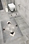 Su Emici Yumuşak Kaymaz Taban Sünger Dolgulu Yıkanabilir Dekoratif Banyo Paspası REPATO