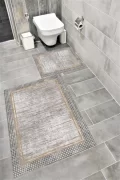Su Emici Yumuşak Kaymaz Taban Sünger Dolgulu Yıkanabilir Dekoratif Banyo Paspası VİONE