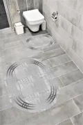 Su Emici Yumuşak Kaymaz Taban Sünger Dolgulu Yıkanabilir Dekoratif Banyo Paspası 1153OVAL