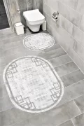 Su Emici Yumuşak Kaymaz Taban Sünger Dolgulu Yıkanabilir Dekoratif Banyo Paspası FASTOVAL