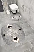 Su Emici Yumuşak Kaymaz Taban Sünger Dolgulu Yıkanabilir Dekoratif Banyo Paspası REPATOOVAL