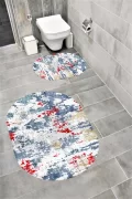 Su Emici Yumuşak Kaymaz Taban Sünger Dolgulu Yıkanabilir Dekoratif Banyo Paspası 1297 OVAL