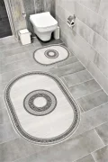 Su Emici Yumuşak Kaymaz Taban Sünger Dolgulu Yıkanabilir Dekoratif Banyo Paspası GREEKOVAL