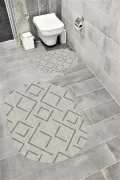 Su Emici Yumuşak Kaymaz Taban Sünger Dolgulu Yıkanabilir Dekoratif Banyo Paspası 1160OVAL