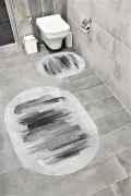 Su Emici Yumuşak Kaymaz Taban Sünger Dolgulu Yıkanabilir Dekoratif Banyo Paspası EHL195OVAL