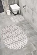 Su Emici Yumuşak Kaymaz Taban Sünger Dolgulu Yıkanabilir Dekoratif Banyo Paspası 1092KELVİNOVAL