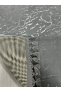 Bambu Yıkanabilir Kaymaz Oturma Odası Salon Mutfak Çocuk Odası Halısı Açık Gri Gümüş Simli Bambu