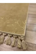 Bambu Yıkanabilir Kaymaz Oturma Odası Salon Mutfak Çocuk Odası Halısı Cappicino Gold Simli