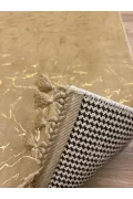 Bambu Yıkanabilir Kaymaz Oturma Odası Salon Mutfak Çocuk Odası Halısı Cappicino Gold Simli