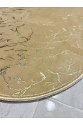 Simli Bambu Kaymaz Deri Taban 2li Set Klozet Cappicino Gold Banyo Paspas Takımı