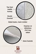 Peluş Puffy Bambu Kaymaz Deri Taban 2li Set Klozet Lacivert Banyo Paspas Takımı