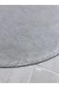 Peluş Puffy Bambu Kaymaz Deri Taban 2li Set Klozet Gri Banyo Paspas Takımı