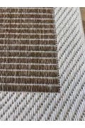 Sisal Düz Çizgili Halı – Modern Çerçeve Desenli, Kaymaz Taban, 4 Renk Seçeneği