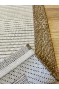 Sisal Düz Çizgili Halı – Modern Çerçeve Desenli, Kaymaz Taban, 4 Renk Seçeneği