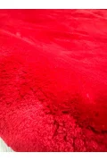 Peluş Puffy Yıkanabilir Kaymaz Oturma Odası Salon Mutfak Antre Çocuk Odası Halısı Kırmızı Puffy