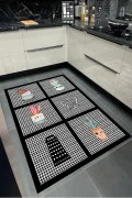 SİYAH Yıkanabilir Kaymaz Taban Halı Salon Dekor Yolluk Koridor Mutfak Halısı Şef