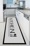GRİ SİYAH Yıkanabilir Kaymaz Taban Halı Salon Dekor Yolluk Koridor Mutfak Halısı Dinner