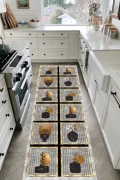 GRİ GOLD Yıkanabilir Kaymaz Taban Halı Salon Dekor Yolluk Koridor Mutfak Halısı Asteria