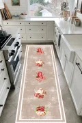 VİZON BEYAZ Yıkanabilir Kaymaz Taban Halı Salon Dekor Yolluk Koridor Mutfak Halısı Dinner