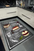 SİYAH Mutfak Halısı Yıkanabilir Kaymaz Taban Halı Salon Dekor Yolluk Koridor Mutfak Halısı Macaron