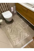 Su Emici Yumuşak Kaymaz Taban Sünger Dolgulu Yıkanabilir Dekoratif Banyo Paspası Takımı 1152