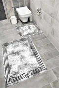 Su Emici Yumuşak Kaymaz Taban Sünger Dolgulu Yıkanabilir Dekoratif Banyo Paspası Takımı EHL59