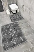 Su Emici Yumuşak Kaymaz Taban Sünger Dolgulu Yıkanabilir Dekoratif Banyo Paspası Takımı EHL132A