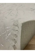 Bambu Yıkanabilir Kaymaz Oturma Odası Salon Mutfak Çocuk Odası Halısı Beyaz Gümüş Simli Bambu