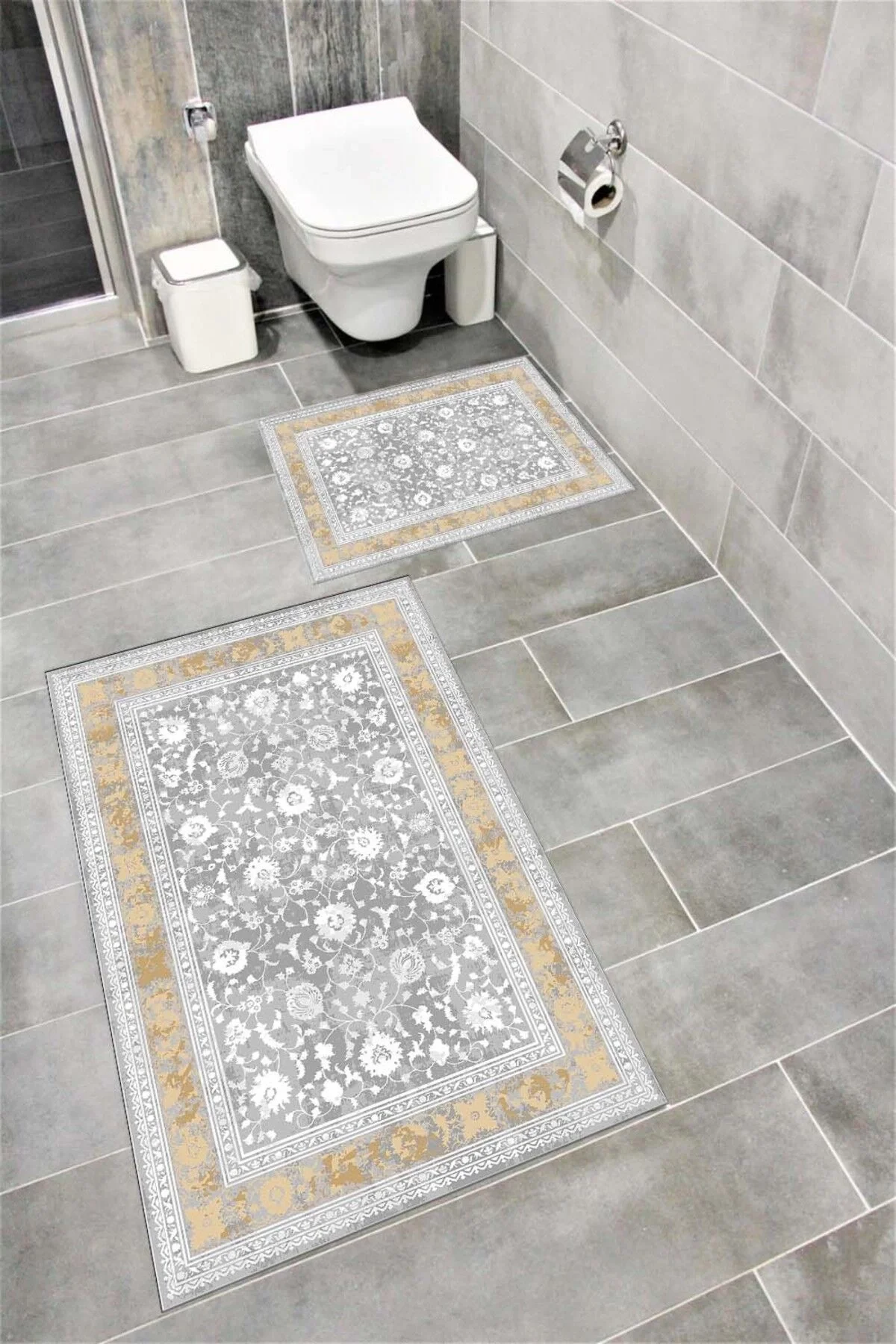 Su Emici Yumuşak Kaymaz Taban Sünger Dolgulu Yıkanabilir Dekoratif Banyo Paspası-1016
