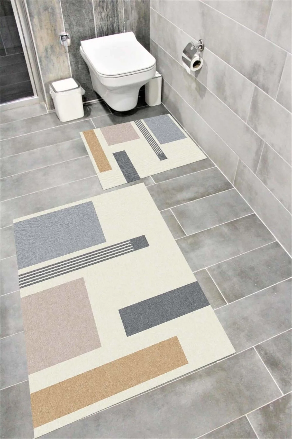 Su Emici Yumuşak Kaymaz Taban Sünger Dolgulu Yıkanabilir Dekoratif Banyo Paspası-1158