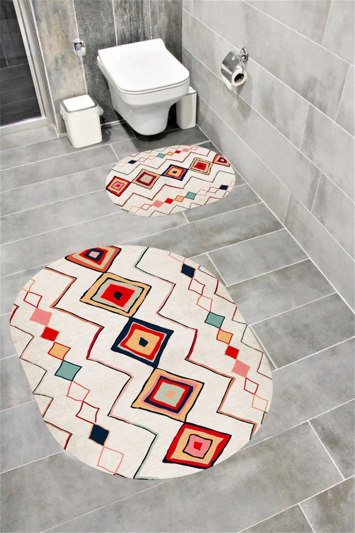 Su Emici Yumuşak Kaymaz Taban Sünger Dolgulu Yıkanabilir Dekoratif Banyo Paspası-iskandinavrenkli