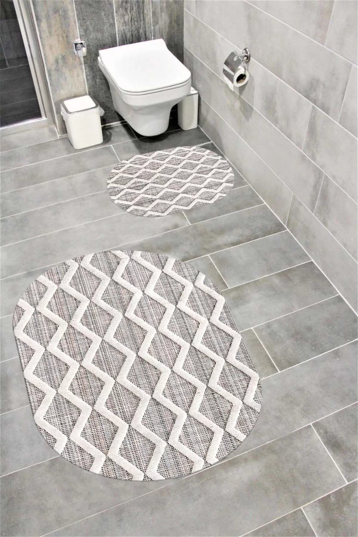 Su Emici Yumuşak Kaymaz Taban Sünger Dolgulu Yıkanabilir Dekoratif Banyo Paspası-1093