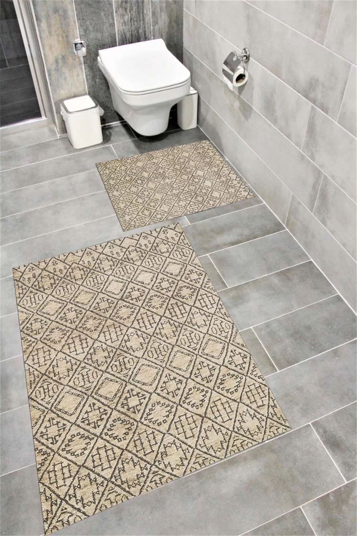 Su Emici Yumuşak Kaymaz Taban Sünger Dolgulu Yıkanabilir Dekoratif Banyo Paspası-1230